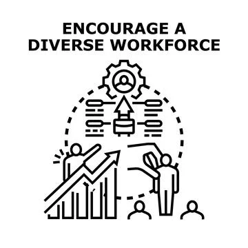 Promoting diverse workforce and inclusive business growth Stock Illustration