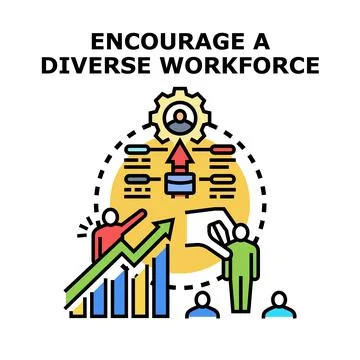 Promoting diverse workforce and inclusive business growth Stock Illustration