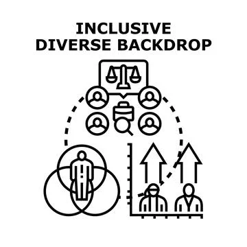 Promoting diversity equity inclusion in workplace background Stock Illustration