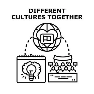 Promoting diversity, global understanding, and cultural unity with new ideas Stock Illustration