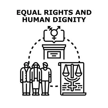 Promoting equal rights and human dignity for all people Stock Illustration