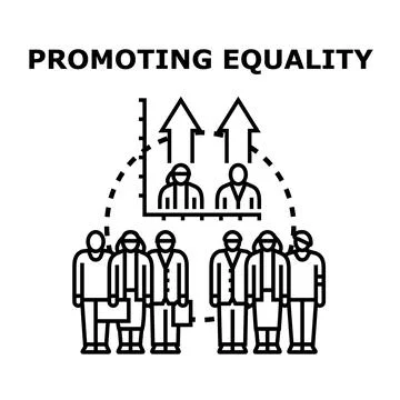 Promoting equality, diversity, and equity in business Stock Illustration