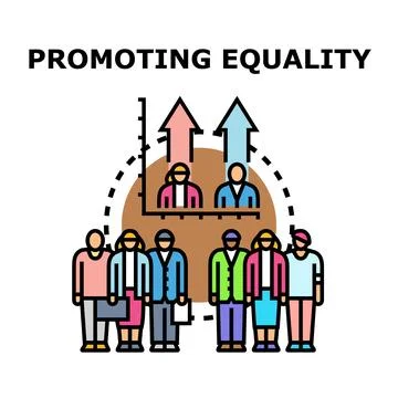 Promoting equality, diversity, and equity in business Stock Illustration