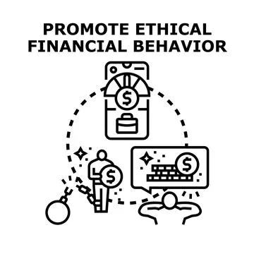 Promoting ethical financial behavior, debt freedom, and responsible investing Stock Illustration