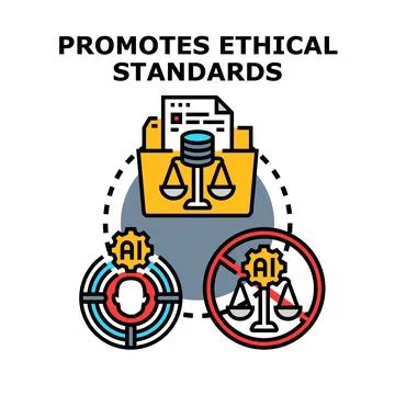 Promoting ethical standards in artificial intelligence development Stock Illustration