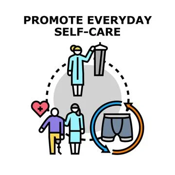 Promoting everyday self care routine and personal hygiene concept Stock Illustration