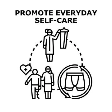 Promoting everyday self care routine and personal hygiene concept Stock Illustration