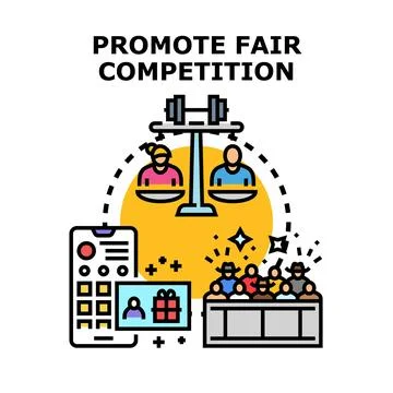 Promoting fair competition and equal opportunity concept Stock Illustration