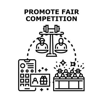 Promoting fair competition and equal opportunity concept Stock Illustration
