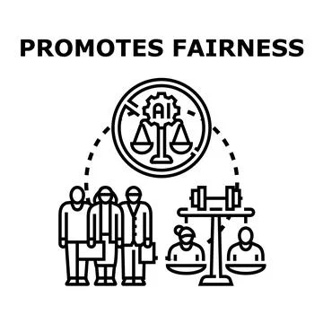Promoting fairness in artificial intelligence development and use Stock Illustration