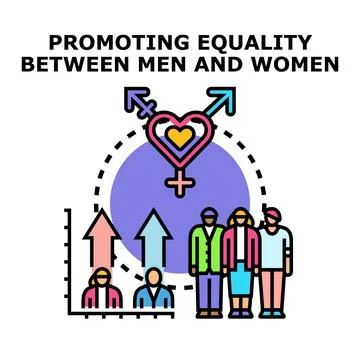 Promoting gender equality and diversity in society Illustrazione stock