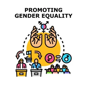 Promoting gender equality and equal opportunity in society 스톡 일러스트