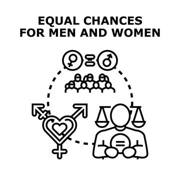 Promoting gender equality and equal opportunities for everyone Stock Illustration