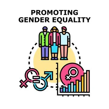 Promoting gender equality and equity concept Stock Illustration