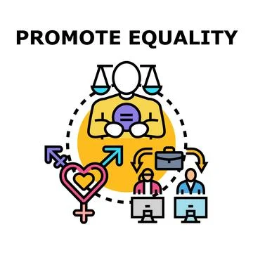 Promoting gender equity and equal career opportunities Stock Illustration