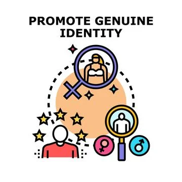 Promoting genuine identity and self discovery concept Stock Illustration