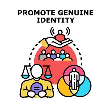Promoting genuine identity and self expression concept Stock Illustration