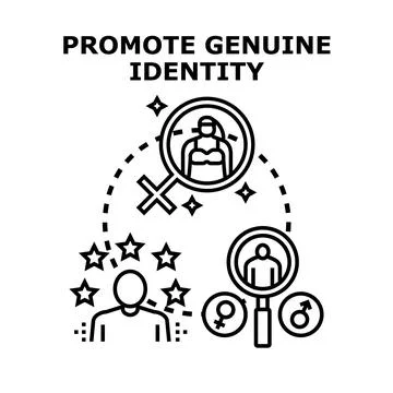 Promoting genuine identity and self discovery concept Stock Illustration