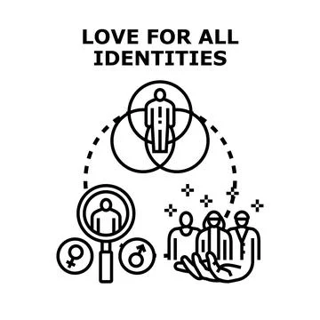 Promoting identity and gender diversity inclusion concept Stock Illustration