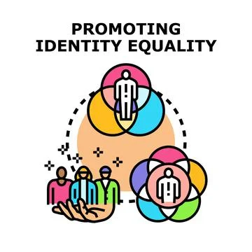 Promoting identity equality and diverse inclusion concept Stock Illustration