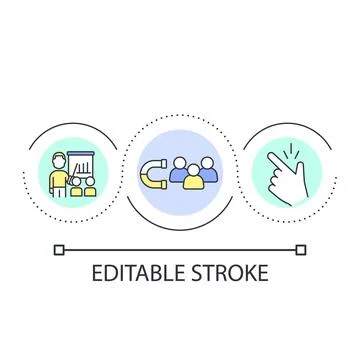 Promoting mentorship program loop concept icon Illustrazione stock