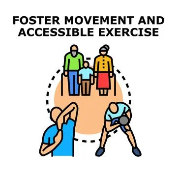 Promoting movement and accessible exercise for all ages Иллюстрация