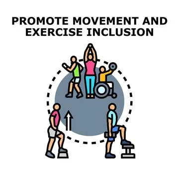 Promoting movement and exercise inclusion for diverse people Ilustración de archivo