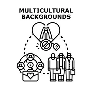 Promoting multicultural backgrounds inclusive workforce diversity concept Stock Illustration