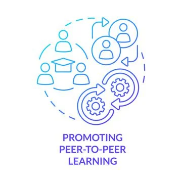 Promoting peer-to-peer learning blue gradient concept icon Stock Illustration
