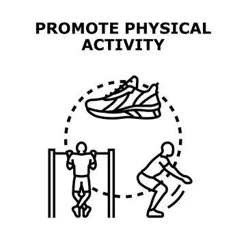 Promoting physical activity and healthy fitness lifestyle Stock Illustration