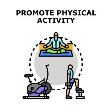 Promoting physical activity with diverse exercise concepts Stock Illustration
