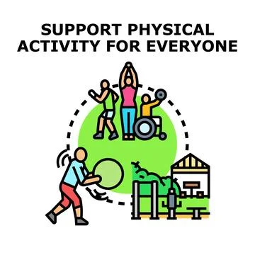 Promoting physical activity for everyone concept illustration Stock Illustration