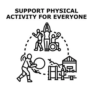 Promoting physical activity for everyone concept illustration Stock Illustration