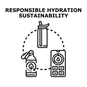 Promoting responsible hydration and sustainability through technology Stock Illustration