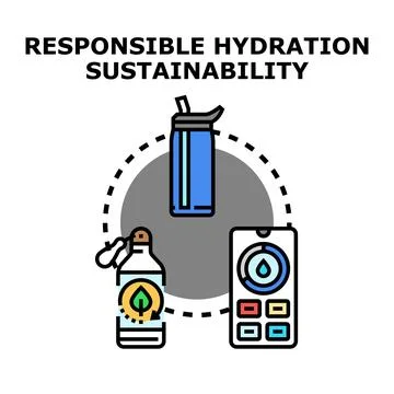 Promoting responsible hydration and sustainability through technology Stock Illustration