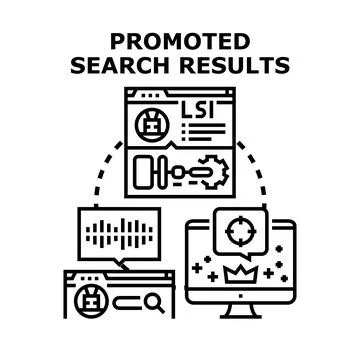 Promoting search results using digital marketing strategy Illustrazione stock