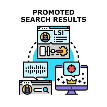Promoting search results using digital marketing strategy Stock Illustration