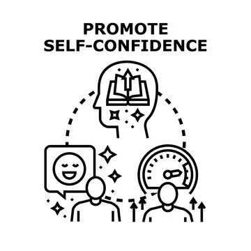 Promoting self confidence and personal development concept Illustrazione stock