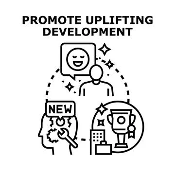 Promoting uplifting development and happy growth concept Stock Illustration