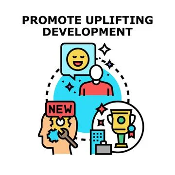 Promoting uplifting development and happy growth concept Stock Illustration