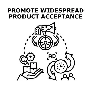 Promoting widespread product acceptance concept vector illustration Stock Illustration