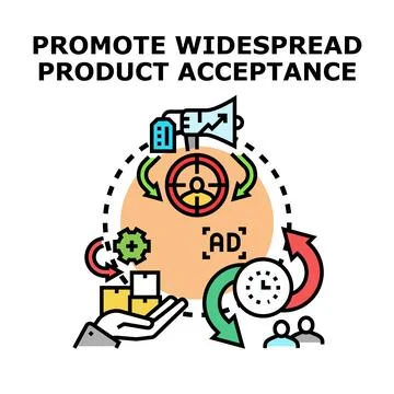Promoting widespread product acceptance concept vector illustration Stock Illustration