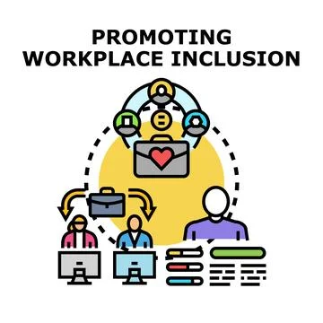 Promoting workplace inclusion and diversity concept Stock Illustration