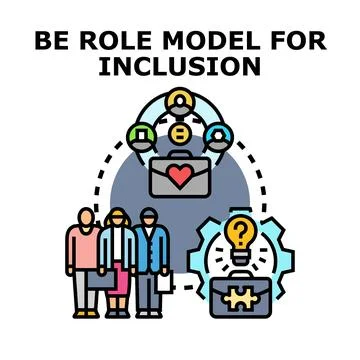 Promoting workplace inclusion and diversity as a role model Stock Illustration