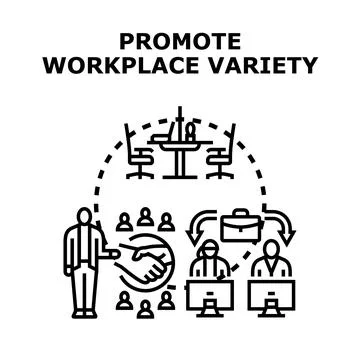 Promoting workplace variety and diverse professional development Stock Illustration