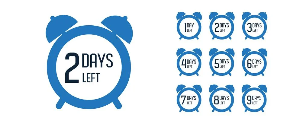 Promotion banner. Days countdown banner. Web banner with alarm clock 库存插图