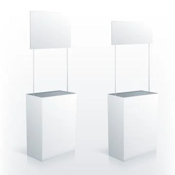 Promotion counter table with square topper Stock Illustration