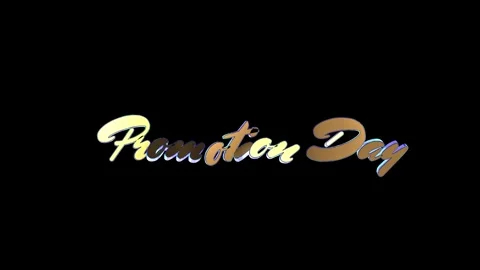Promotion day metallic text on dark background Stock Footage 319765485