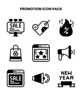 Promotion DuoTone Bundle Icons Pack Stock Illustration