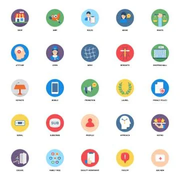 Promotion Flat Icons Vector Pack Stock Illustration